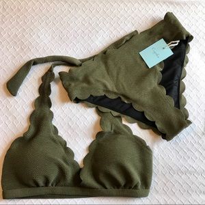 NWT Olive Green Scalloped Cupshe Bikini